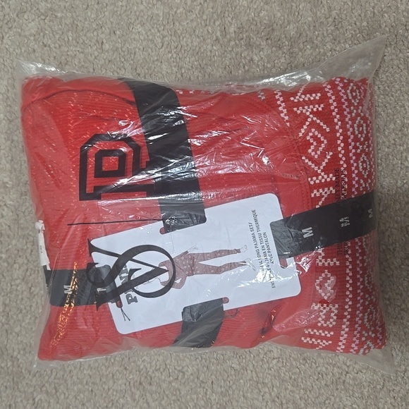 Other - PINK Set Of Red Pajama Set with Logo